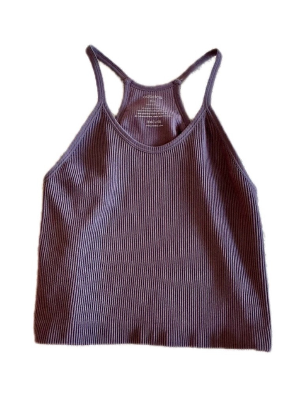 Ribbed Racerback Crop Tank Top in Dusty Plum M/L